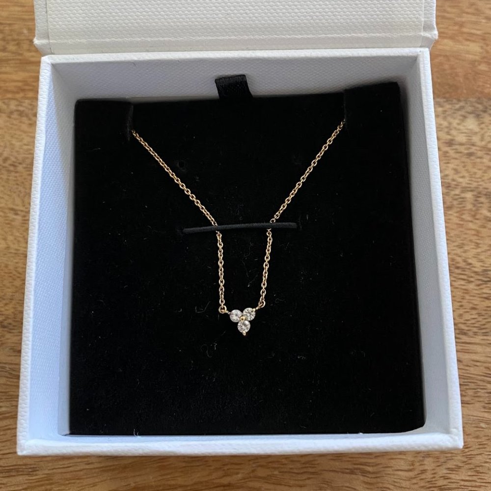 Mejuri Lotus Necklace, Gold Vermeil & White Topaz